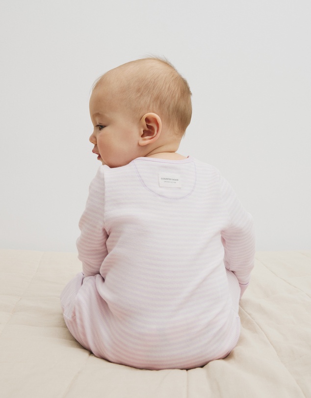 Country Road - Organically Grown Cotton Stripe Rib Jumpsuit
