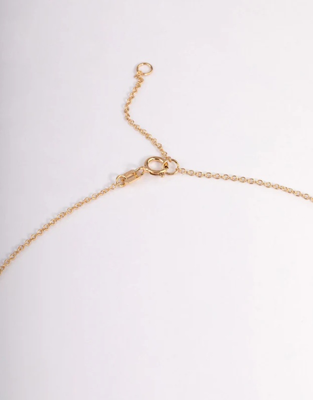 Lovisa - Gold Plated Sterling Silver Cubic Zirconia Small Cross Necklace