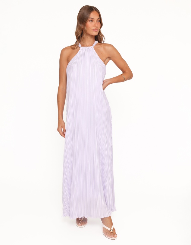 Petal & Pup - Melody Plisse Halter Maxi Dress - Lavender