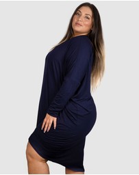 B Free Intimate Apparel - Plus Size Bamboo Long Sleeve Tunic Dress