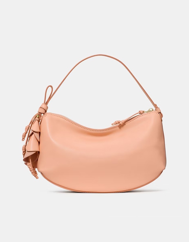 Kate Spade - Loop Fine Grain Leather Shoulder Bag With Floral Strap
