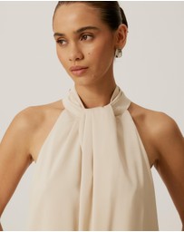 Tussah - Ruby Satin Halter Top