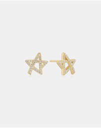 Ania Haie - Ania Haie Gold Asymmetric Five-Point Star Stud Earrings