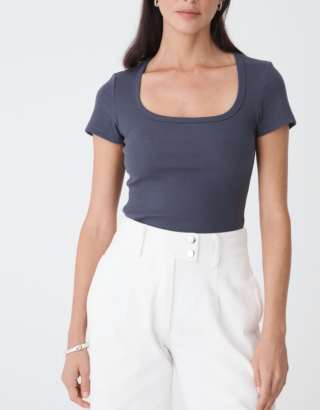 Forcast - Devon Scoop Neck Rib Tee