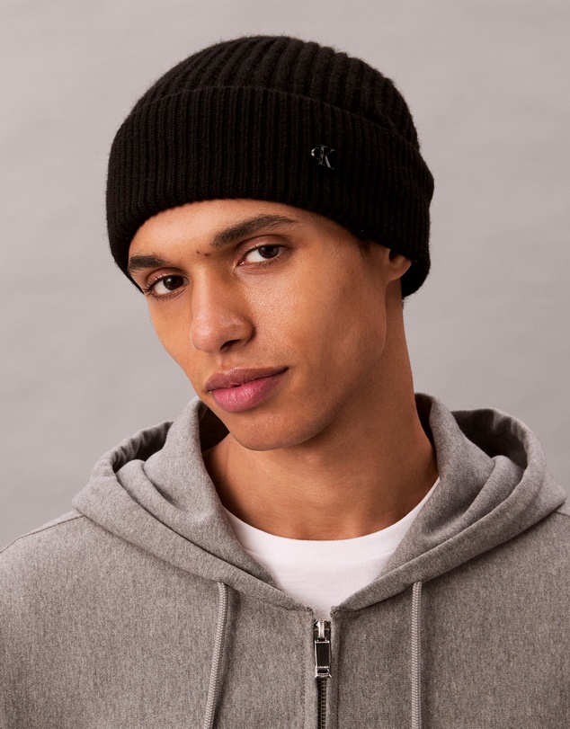 Calvin Klein - Wool Blend Signature Logo Beanie