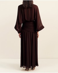 Shona Joy - Amina Balloon Sleeve Plunged Maxi Dress