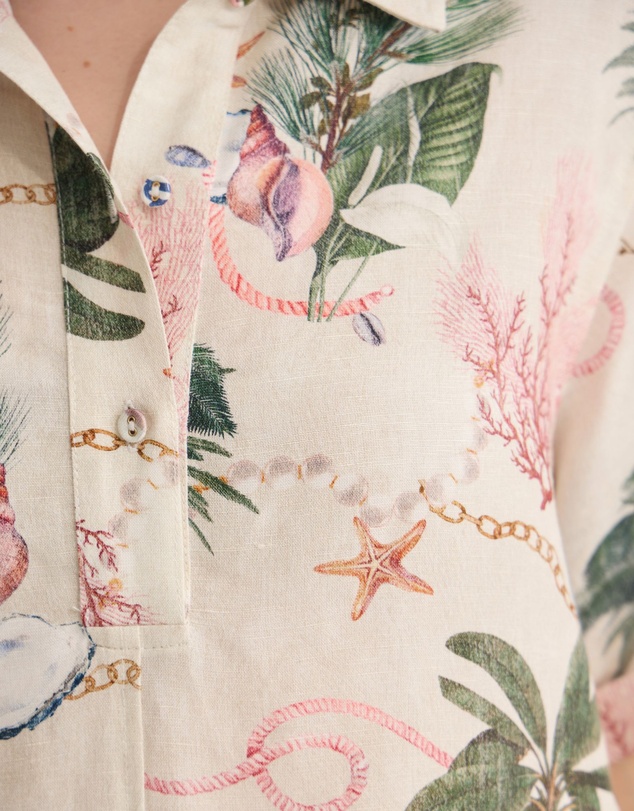 Oxford - Milos Printed Linen Mini Dress
