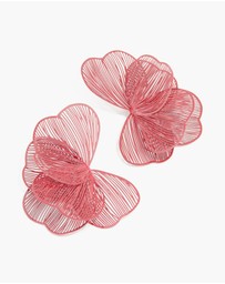 Lovisa - Red Coated Metal Wire Petal Stud Earrings