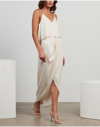Shona Joy - Luxe Draped Cocktail Frill Dress