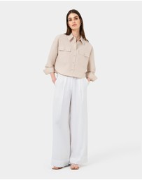 Forcast - Kyla Crop Pocket Shirt
