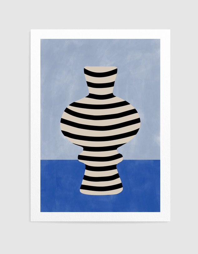 Olive et Oriel - Striped Vase Illusion by Elena Ristova Art Print