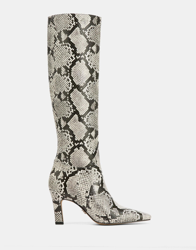 Wittner - Louella Long Boots Ecru Multi Snake Emboss Leather