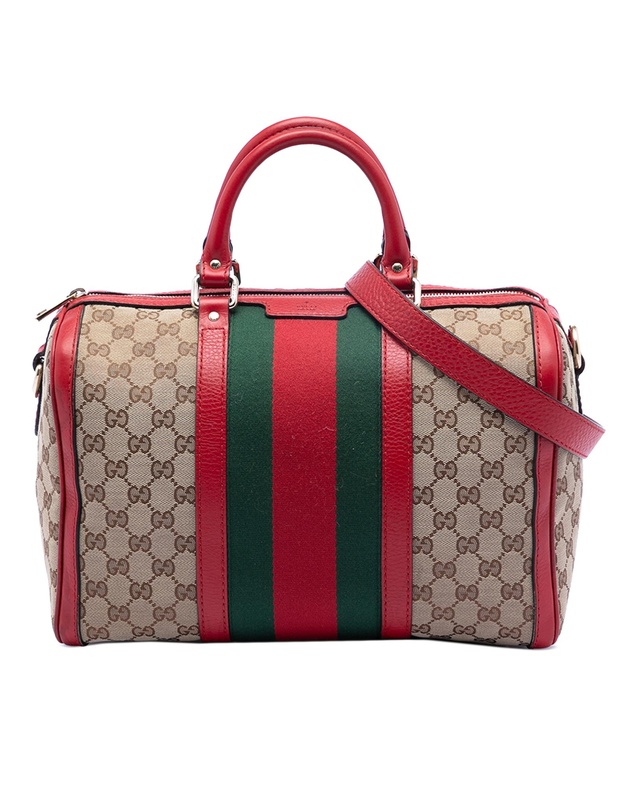 Pre-Loved by Azura Reborn - Pre-Loved Medium GG Canvas Web Joy Boston Bag