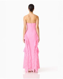Elliatt - Amelina Strapless Ruffle Gown In Pink