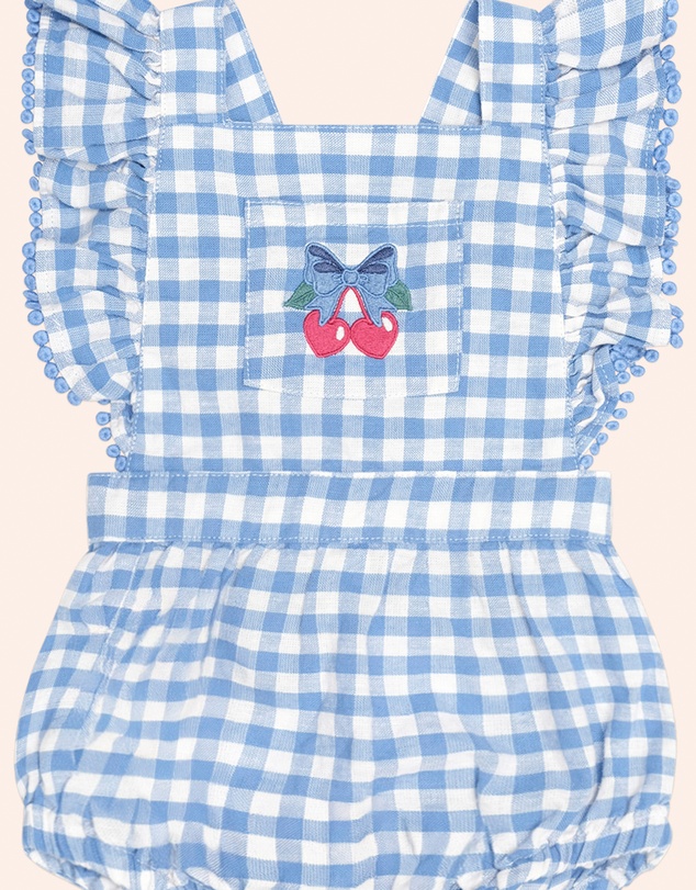 Huxbaby - Gingham Bow Playsuit - Babies