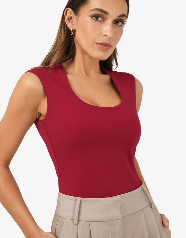 Forcast - Soho Rounded Square Neck Top