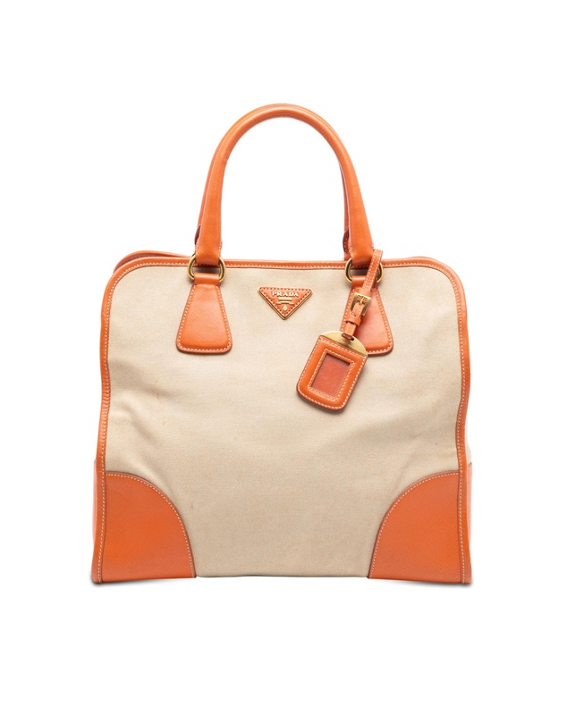 Pre-Loved by Azura Reborn - Pre-Loved Saffiano Trimmed Canvas Canapa Satchel