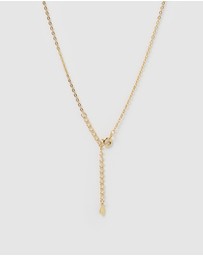 Izoa - Crystal Letter F Necklace Gold
