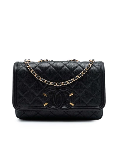 Pre-Loved by Azura Reborn - Pre-Loved Small Quilted Caviar CC Filigree Flap