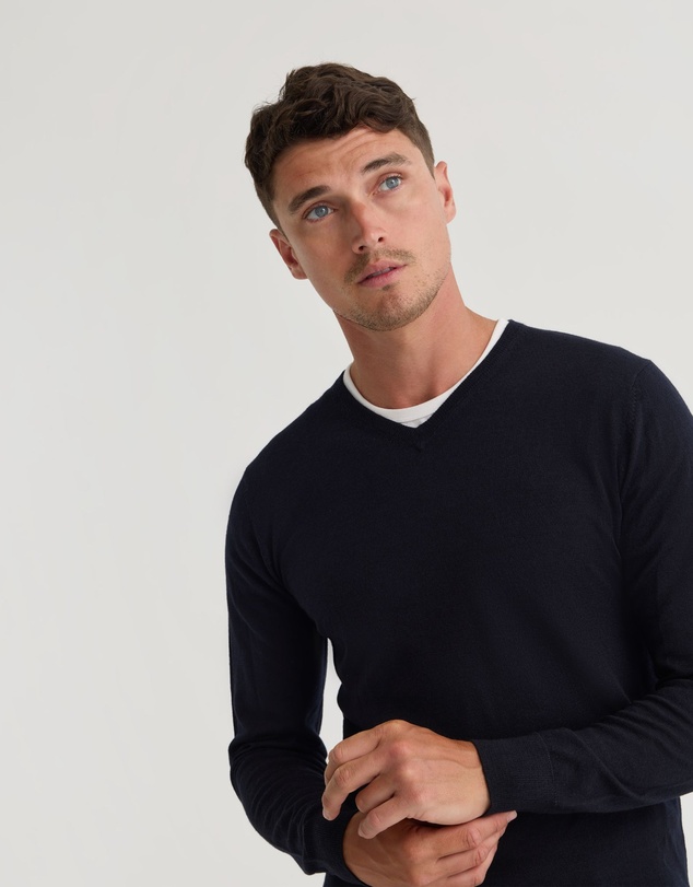 Oxford - Basic V-Neck Pure Wool Pullover