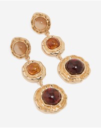 Lovisa - Gold Stone Trio Molten Drop Earrings
