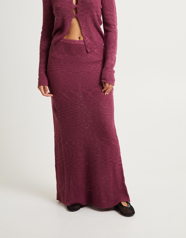Subtitled - Paige Boucle Knit Maxi Skirt