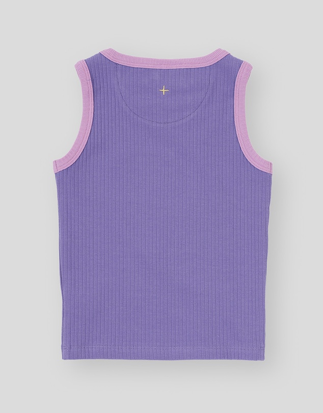 Goldie + Ace - Embroidered Colour Pop Rib Singlet - Babies-Kids