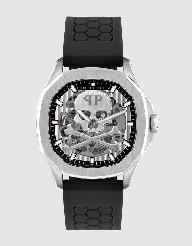 Philipp Plein - Plein Philipp 42mm Silver Dial with Black Silicone Strap
