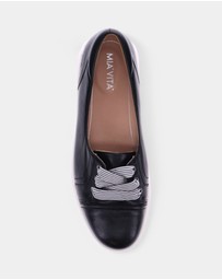 Mia Vita - Bridgette Slip-On Casual Sneaker - Black Leather