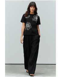NEXT - Beaded Floral Embelished 100% Cotton T-Shirt