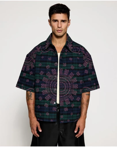RHUDE - Paisley Flannel Boxy Shirt
