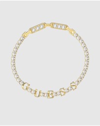 GUESS - Arm Party Gold Tone White Crystal Bracelet