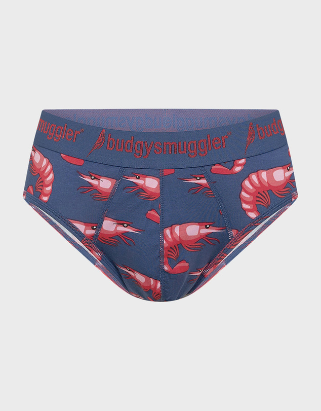 Budgy Smuggler - Men's Underwear Briefs in Navy Prawns