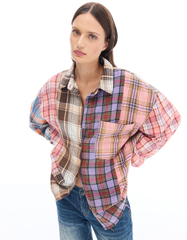 THE TALES - Patchwork Check Flannel Shirt