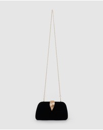 Izoa - Rebecca Clutch Black Velvet