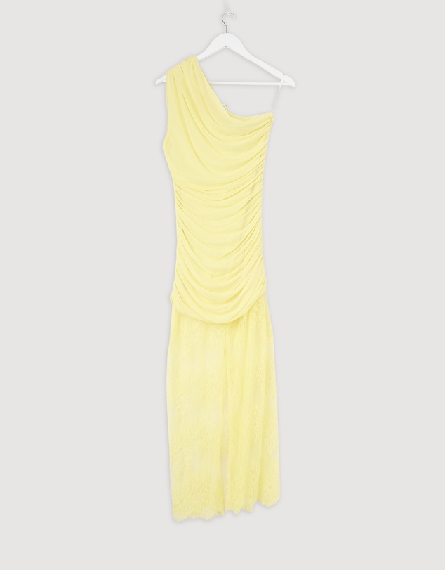 Revibe - Repaired Shona Joy Martine Lace Gathered Maxi Dress - AU 10