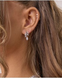 The White Collection - Eve - Dainty Silver Bridal Drop Earrings