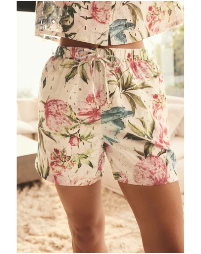 NEXT - Broderie Stretch 100% Cotton Waist Shorts