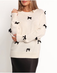 Petal & Pup - Voss Bow Knit Sweater - Cream