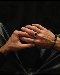 Kuzzoi - ICONIC EXCLUSIVE - Ring Male Signet Skull 925 Sterling Silver