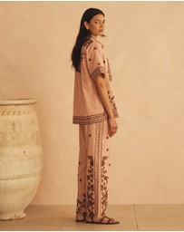 AUR OCEA - Embroidered Straight Leg Pant