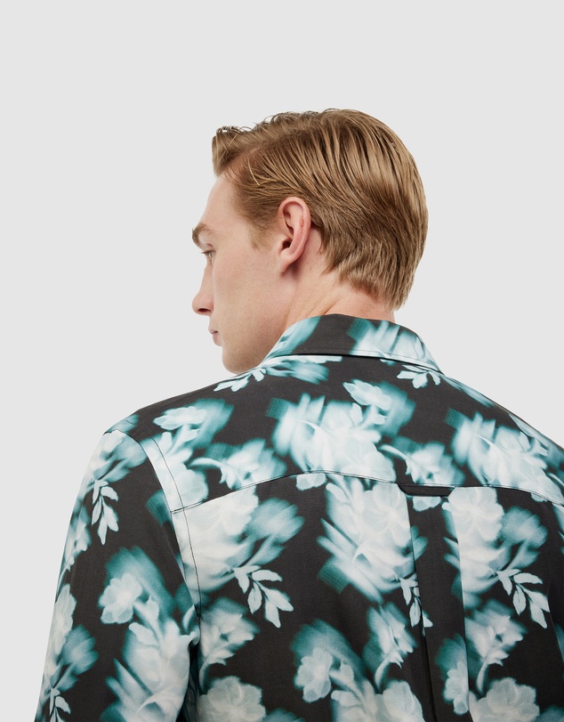 Politix - Distorted Floral Printed Long Sleeve Shirt