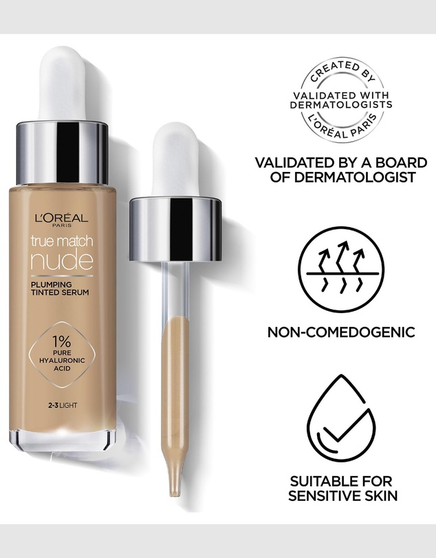 L’Oreal Paris - True Match Hydrating and Plumping Luminous Tinted Serum Foundation with Hyaluronic Acid