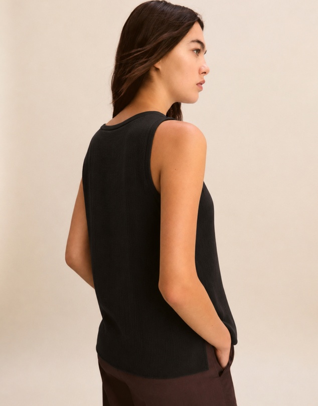 Emme | Max Mara Group - Black Cotton Blend Waistcoat