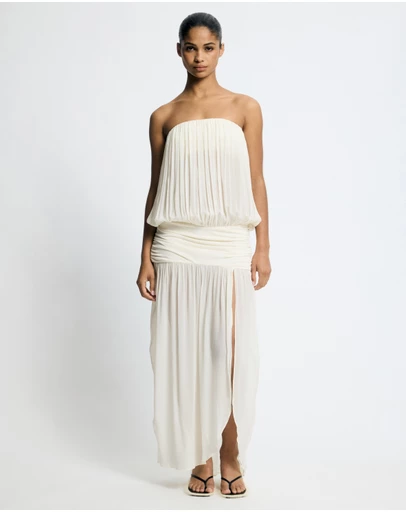 Lover - Liora Jersey And Georgette Strapless Maxi Dress
