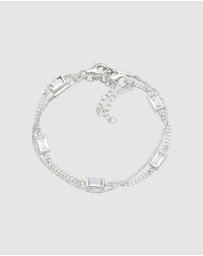 Elli Jewelry - Bracelet Set Topaz Rectangle 925 Sterling Silver