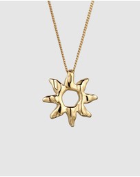 Elli Jewelry - Sunburst Pendant Necklace in Gold-Plated 925 Sterling Silver