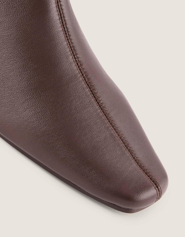 Shelly Shen - Carmen Heel Ankle Boots Brown Leather