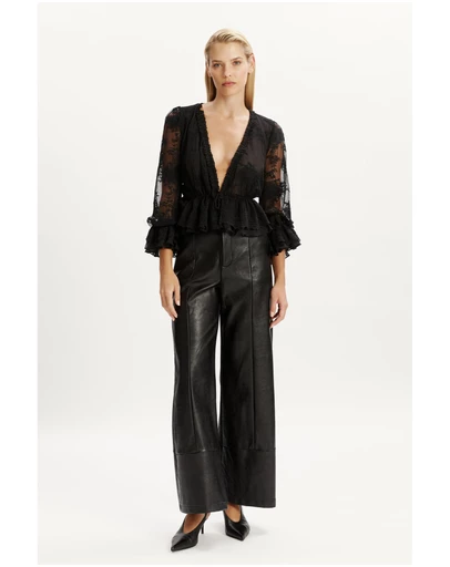Bardot - Natoli Embroidered Mesh Blouse
