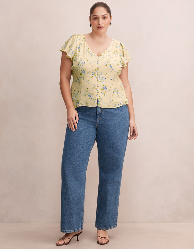 Forever New Curve - Daphne Curve Flutter Blouse